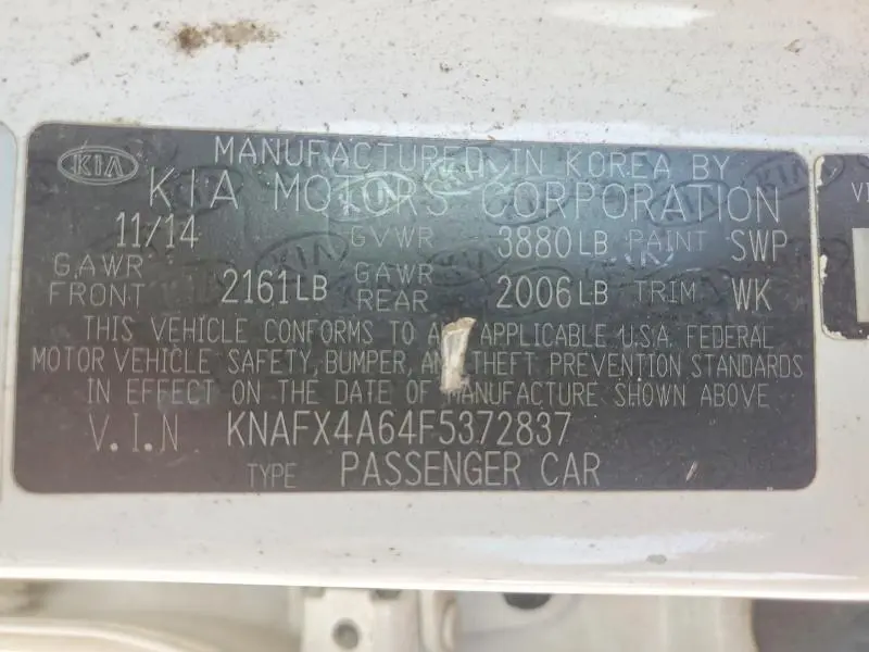 2015 KIA FORTE LX  