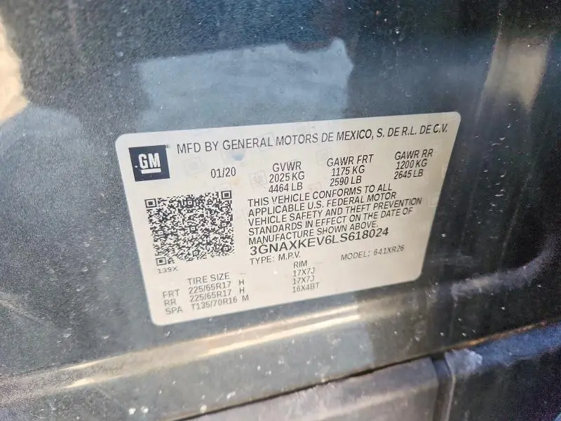 2020 CHEVROLET EQUINOX LT  