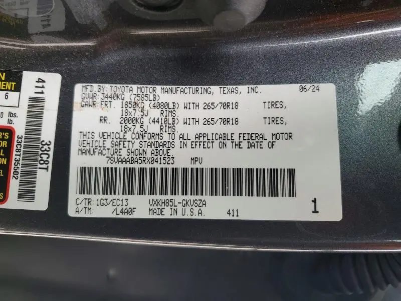 2024 TOYOTA SEQUOIA SR5  