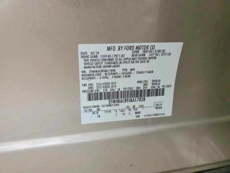 2018 FORD FLEX SEL  
