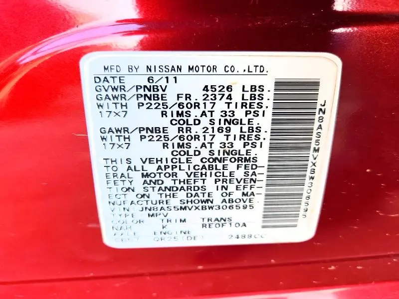2011 NISSAN ROGUE S/SV/KROM  
