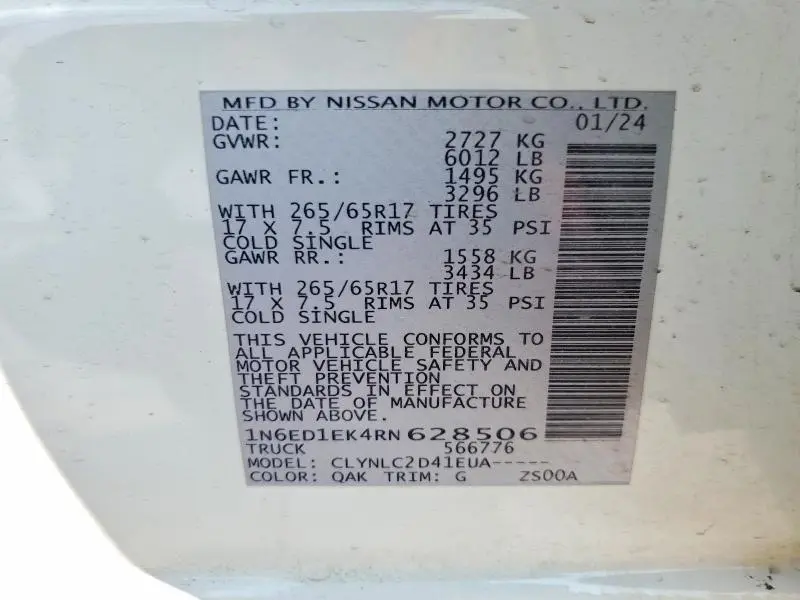 2024 NISSAN FRONTIER SV  