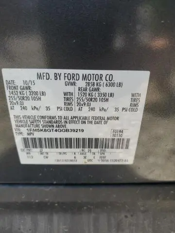 2016 FORD EXPLORER SPORT  