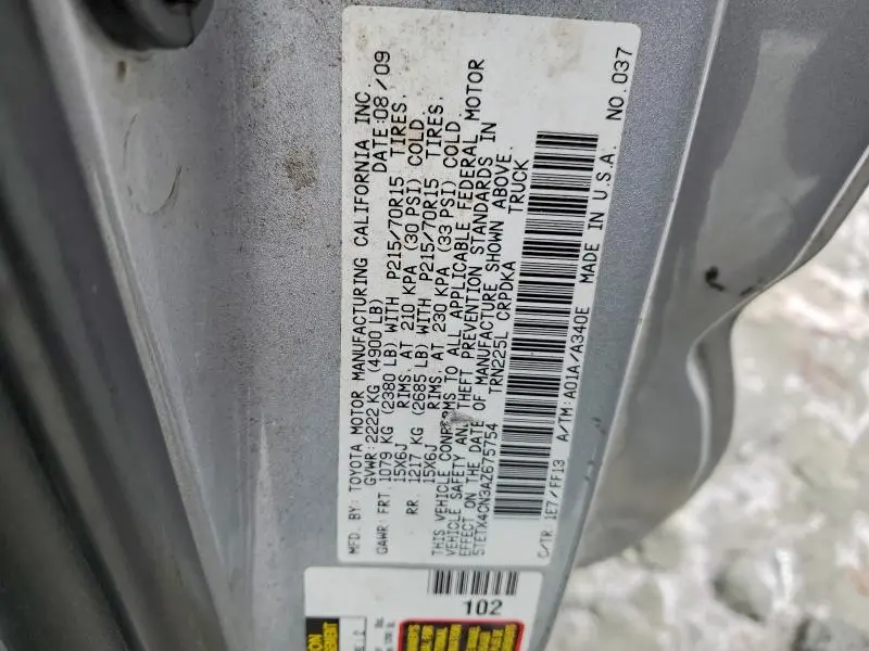 2010 TOYOTA TACOMA ACCESS CAB  