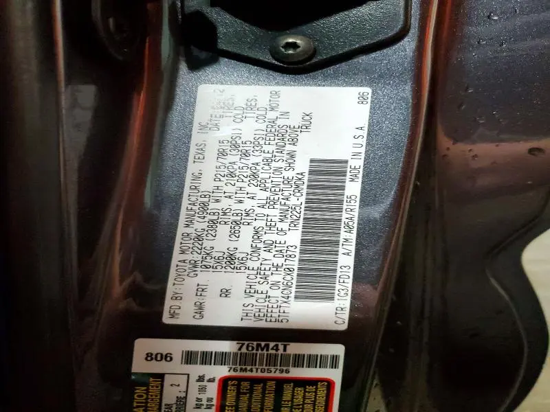 2012 TOYOTA TACOMA ACCESS CAB  
