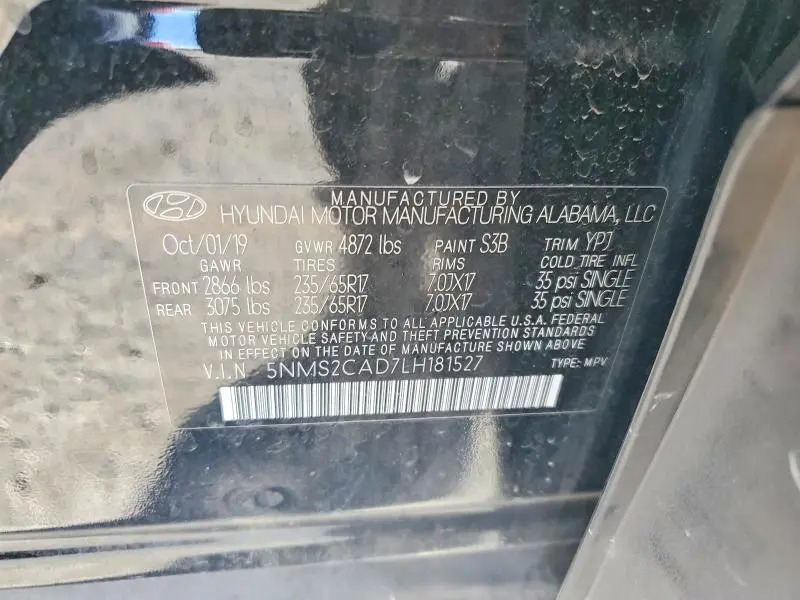 2020 HYUNDAI SANTA FE SE  