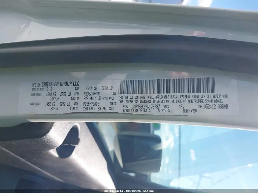 2010 JEEP LIBERTY SPORT