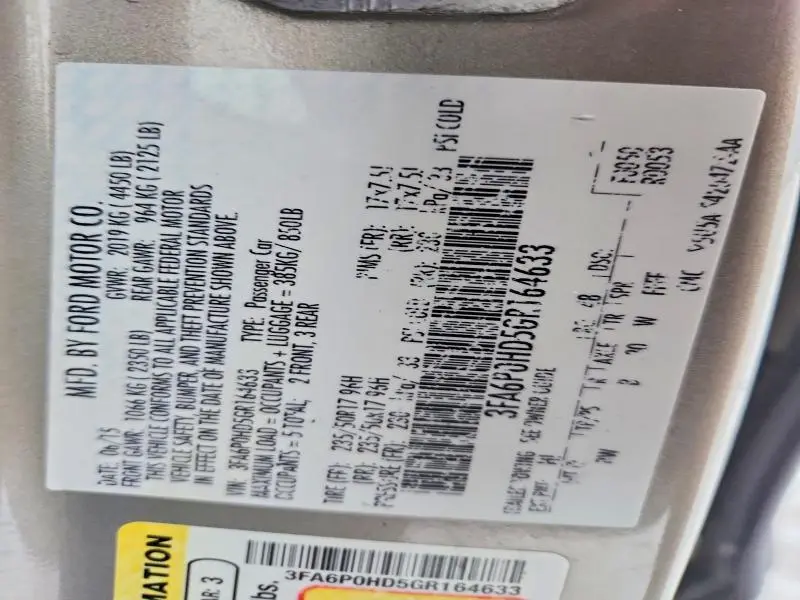 2016 FORD FUSION SE  