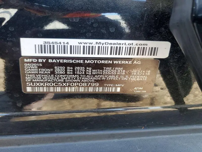 2015 BMW X5 XDRIVE35I  