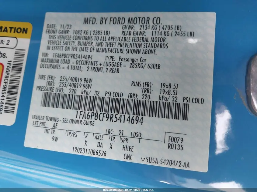 2024 FORD MUSTANG GT PREMIUM FASTBACK