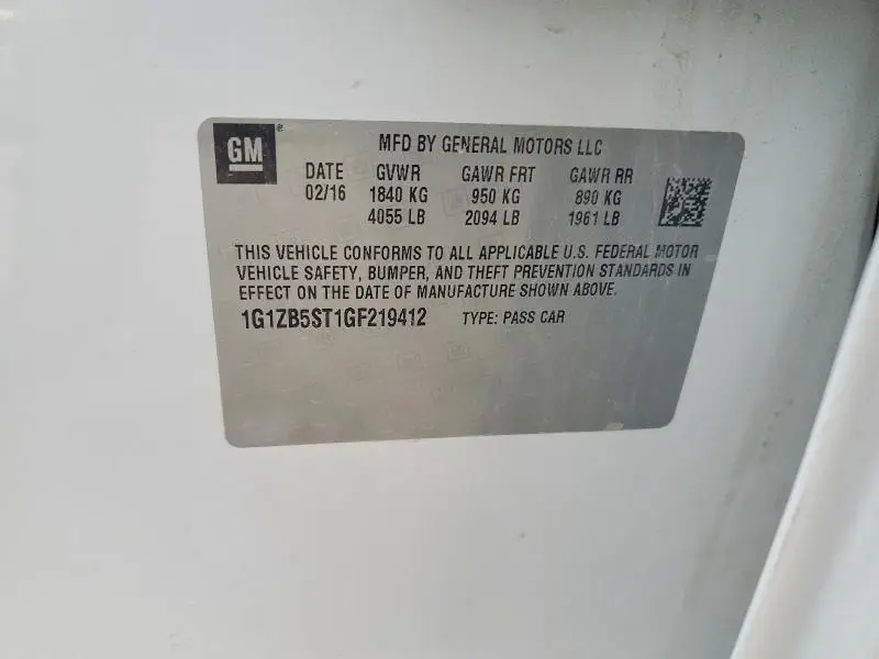 2016 CHEVROLET MALIBU LS  