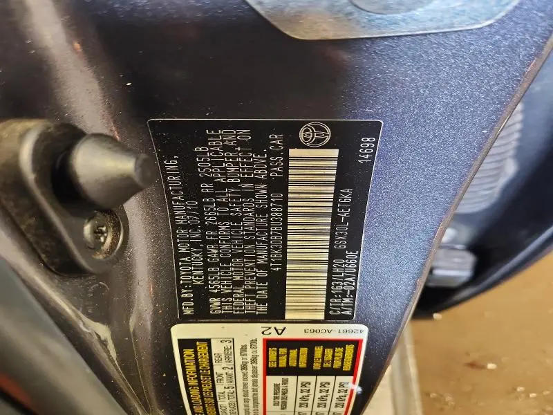 2011 TOYOTA AVALON BASE  