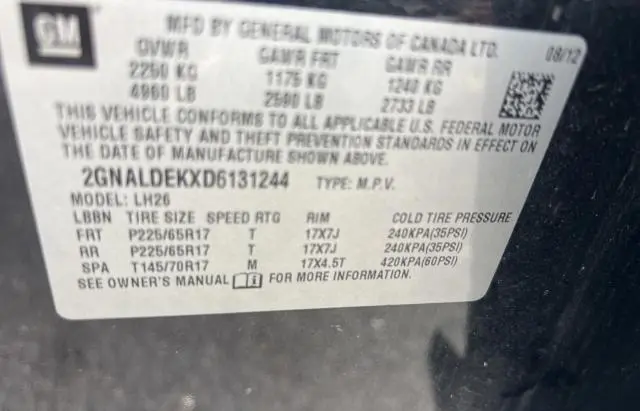 2013 CHEVROLET EQUINOX LT