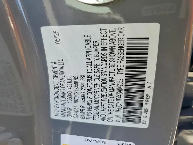 2025 HONDA ACCORD SE  