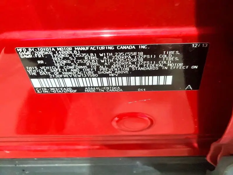 2014 TOYOTA RAV4 LIMITED  