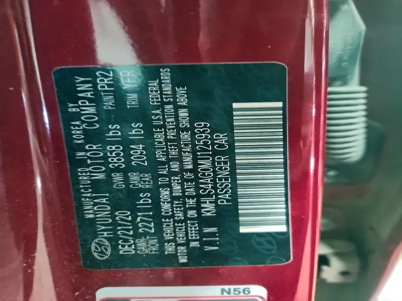 2021 HYUNDAI ELANTRA SEL  