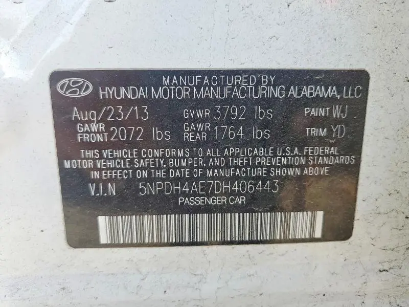 2013 HYUNDAI ELANTRA GLS  