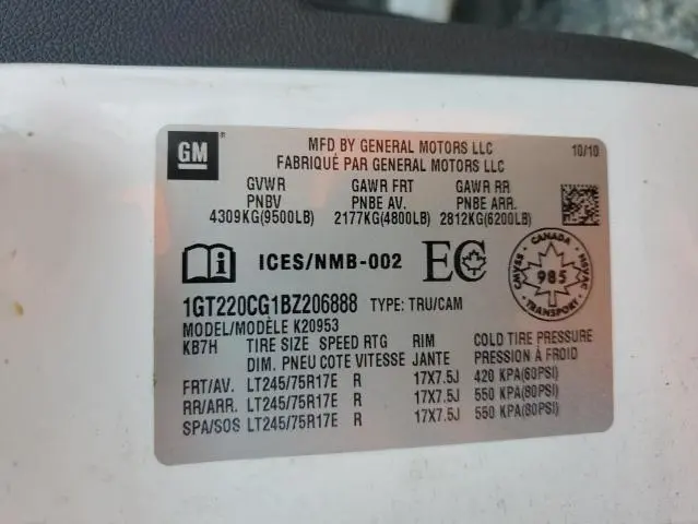 2011 GMC SIERRA K2500 SLE  