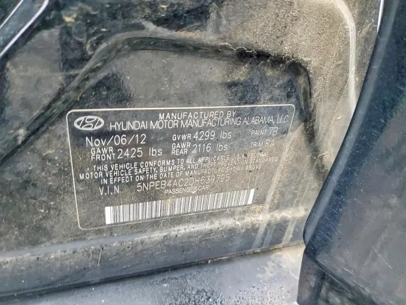 2013 HYUNDAI SONATA GLS  