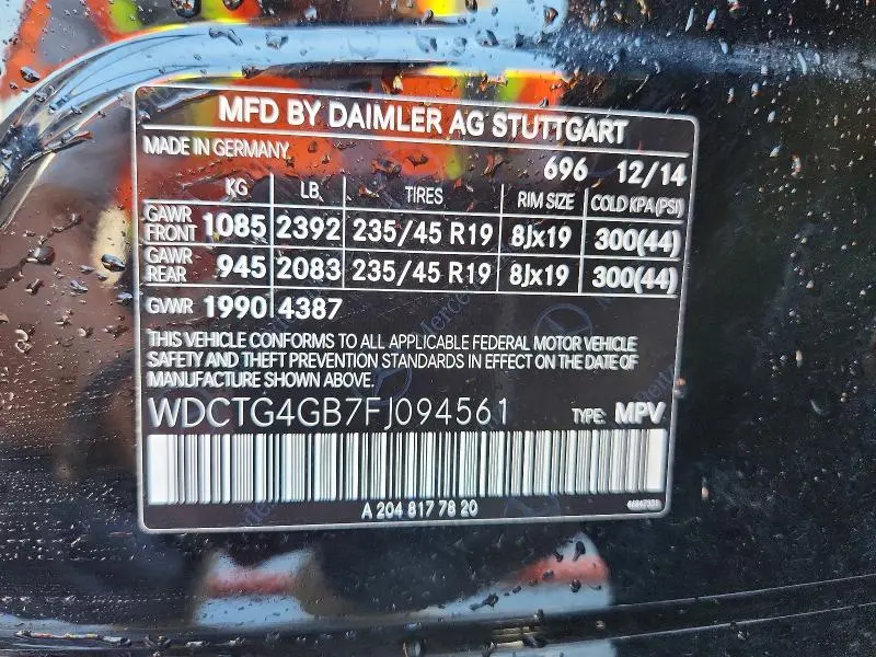 2015 MERCEDES-BENZ GLA 250 4MATIC  