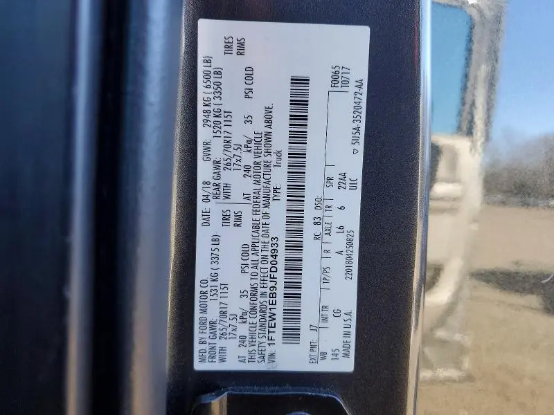 2018 FORD F150 SUPERCREW  