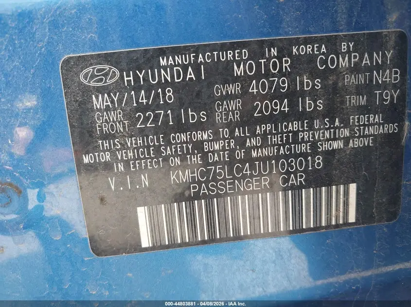 2018 HYUNDAI IONIQ HYBRID SEL