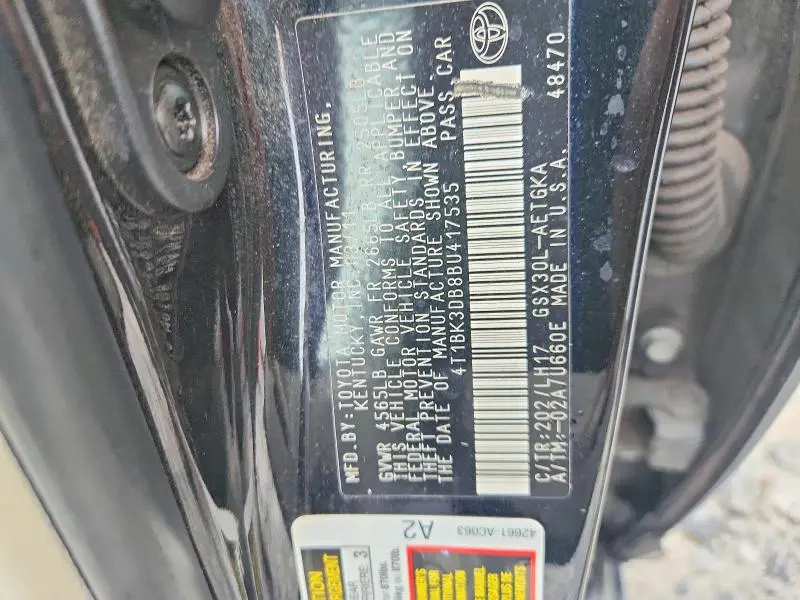 2011 TOYOTA AVALON BASE  