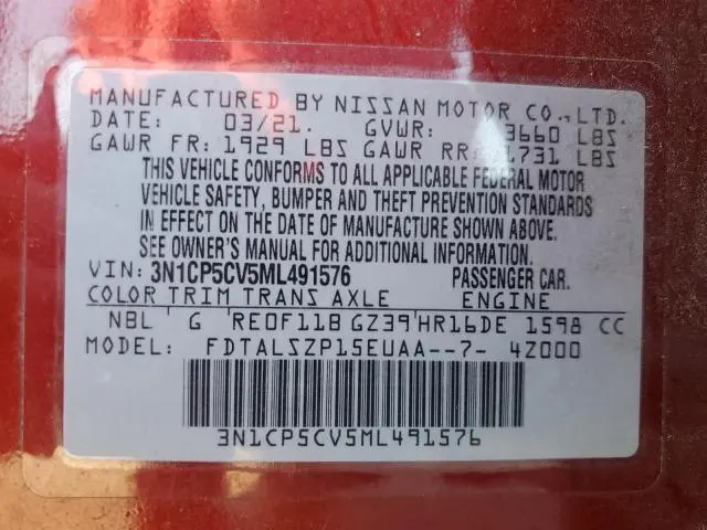 2021 NISSAN KICKS SV  