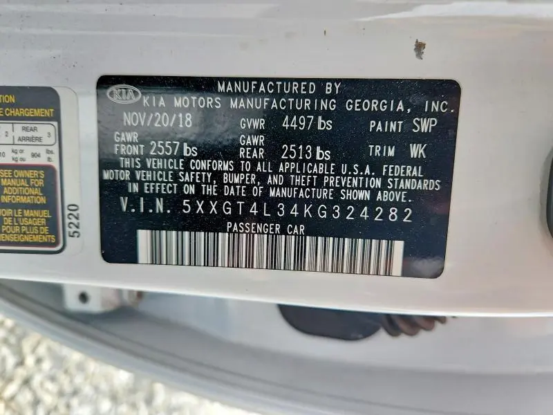 2019 KIA OPTIMA LX  