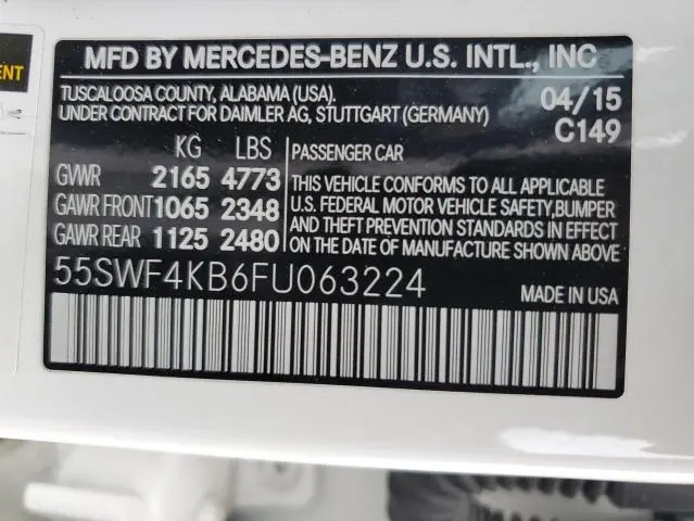 2015 MERCEDES-BENZ C 300 4MATIC  