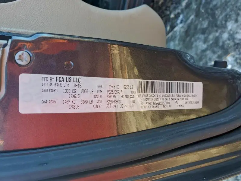 2016 CHRYSLER TOWN & COUNTRY TOURING  