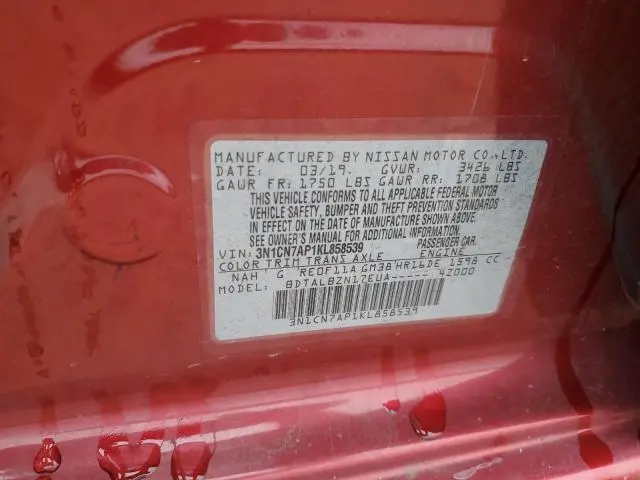 2019 NISSAN VERSA S  
