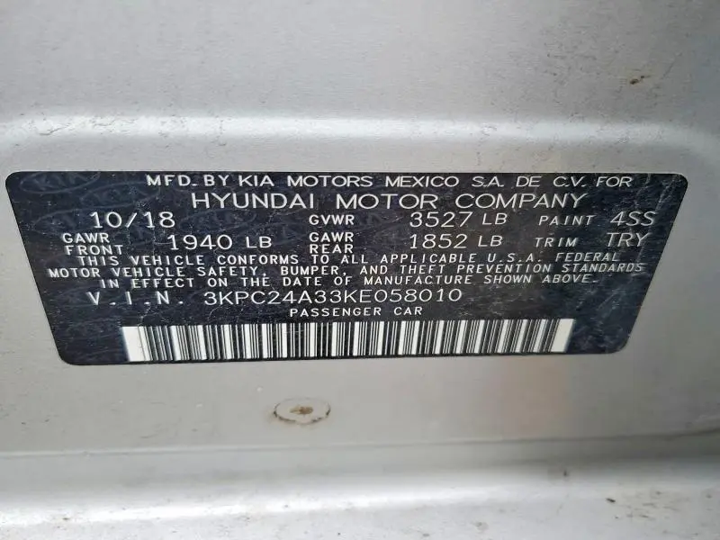 2019 HYUNDAI ACCENT SEL  