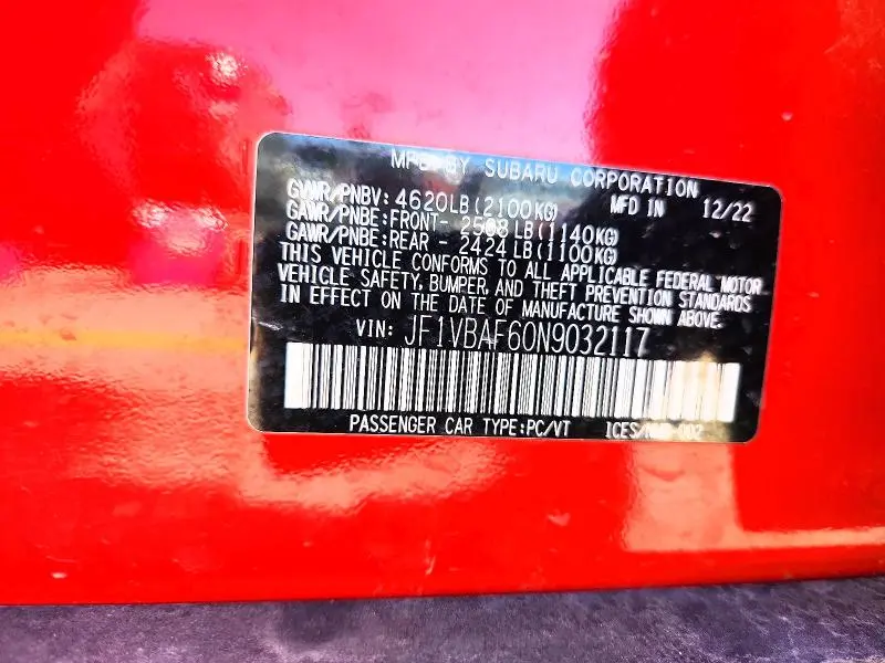 2022 SUBARU WRX PREMIUM  