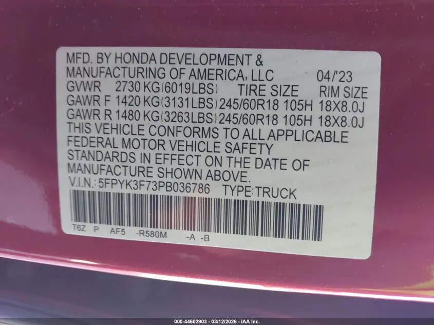 2023 HONDA RIDGELINE RTL-E