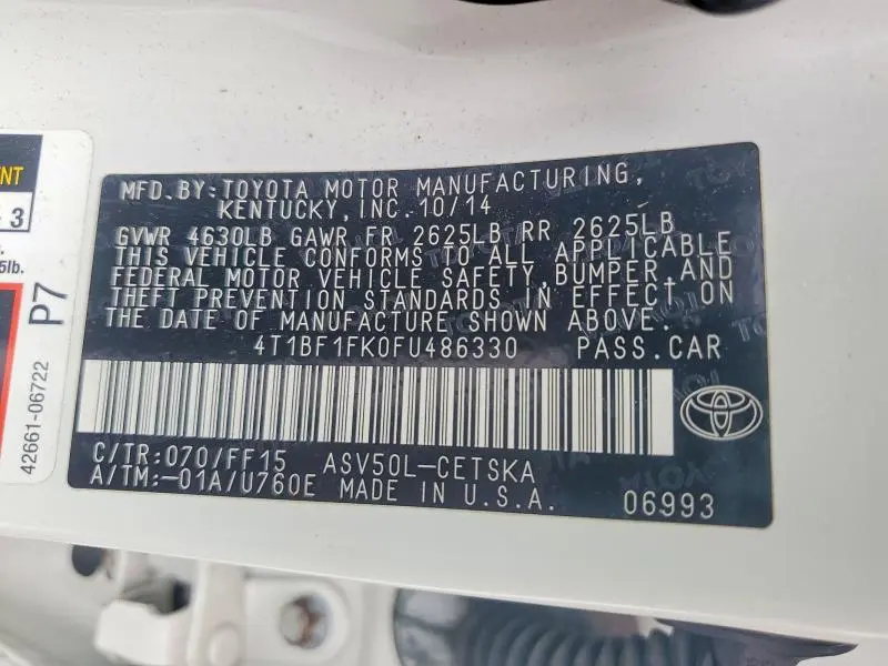 2015 TOYOTA CAMRY SE  