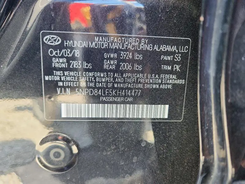 2019 HYUNDAI ELANTRA SEL  