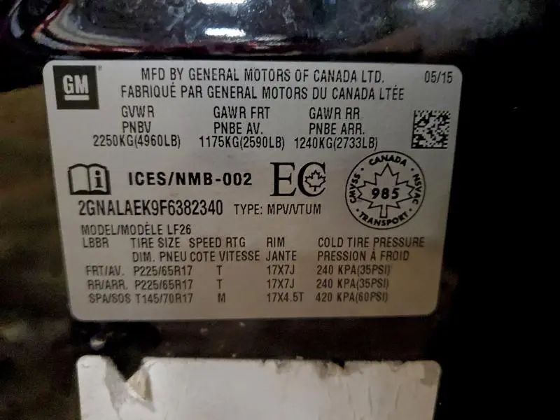 2015 CHEVROLET EQUINOX LS  