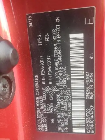 2015 TOYOTA 4RUNNER SR5/SR5 PREMIUM  