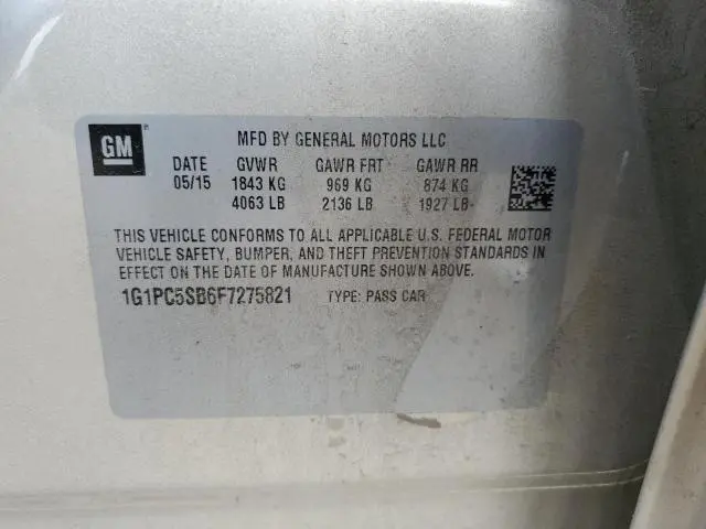 2015 CHEVROLET CRUZE LT  