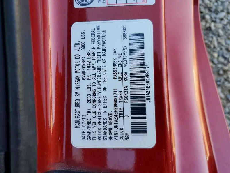 2013 NISSAN 370Z BASE  