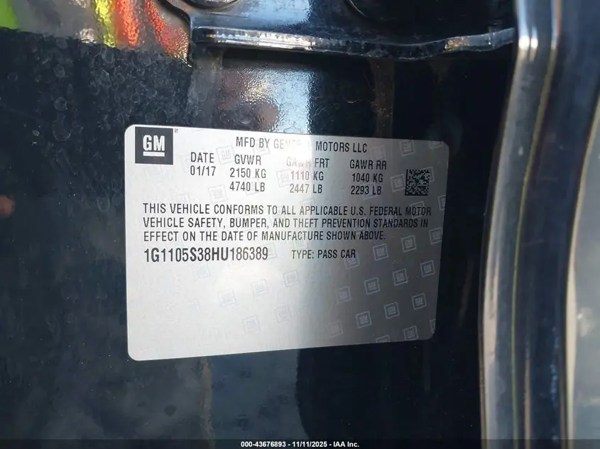 2017 CHEVROLET IMPALA 1LT