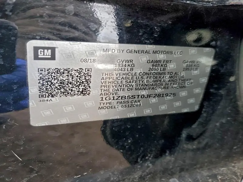 2018 CHEVROLET MALIBU LS  