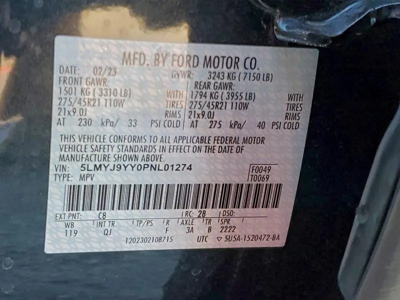 2023 LINCOLN AVIATOR BLACK LABEL GRAND TOURING  