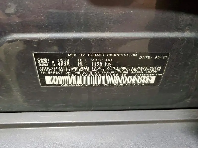 2017 SUBARU LEGACY SPORT  