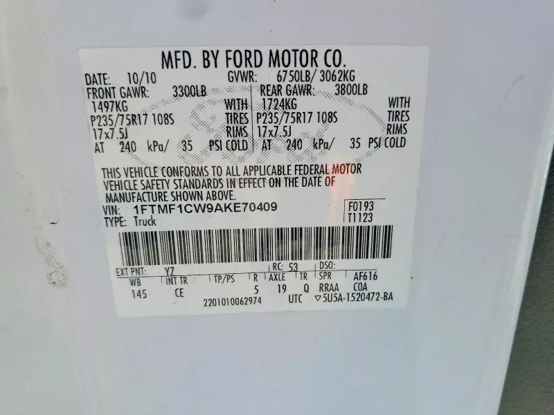 2010 FORD F150   