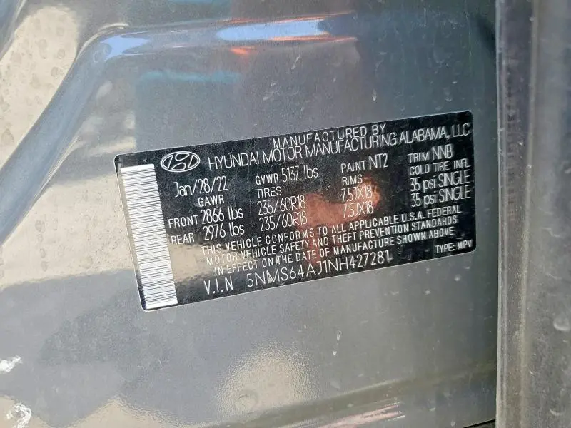 2022 HYUNDAI SANTA FE XRT  