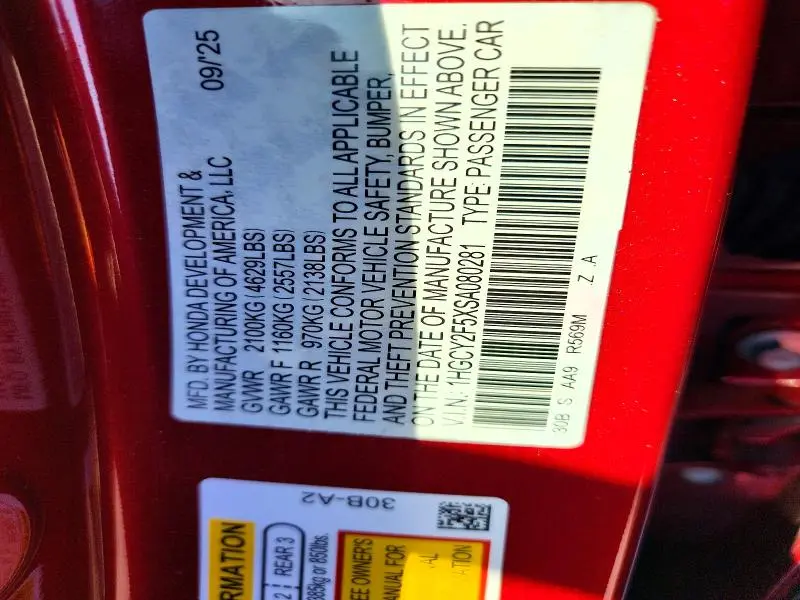 2025 HONDA ACCORD HYBRID SPORT  