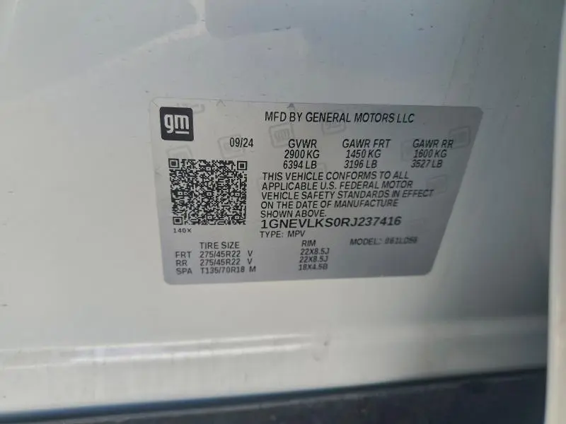 2024 CHEVROLET TRAVERSE RS  