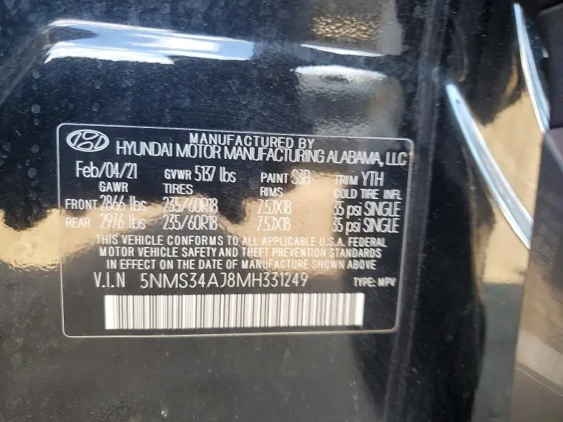 2021 HYUNDAI SANTA FE SEL  